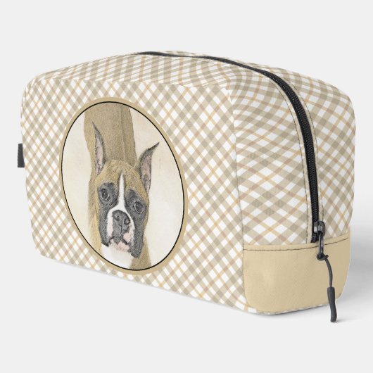 Boxer Painting Fawn Cropped DockingNiedliche Hundk Waschbeutel (Rechte Ecke)