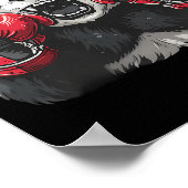 Boxer-Panda mit Boxhandschuhen Kickboxen Lustiges Poster (Ecke)