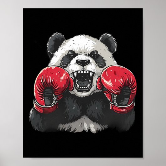 Boxer-Panda mit Boxhandschuhen Kickboxen Lustiges Poster (Vorne)