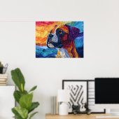 Boxer Paper Quilling Art Dog Portrait Poster (Heimbüro)