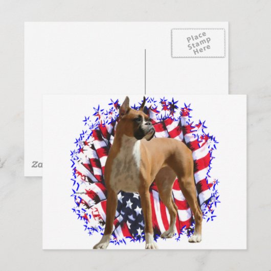 Boxer Patriot Postkarte (Vorne/Hinten)