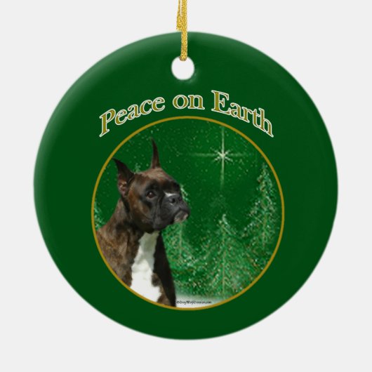 Boxer Peace Keramik Ornament (Hinten)