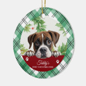 Boxer Personalisiert First Christmas Keramik Ornament (Links)