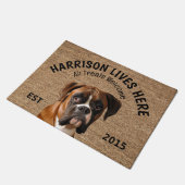 Boxer Personalisiert Hund Lover Doormat Fußmatte (Schrägansicht)