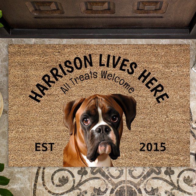 Boxer Personalisiert Hund Lover Doormat Fußmatte (Von Creator hochgeladen)