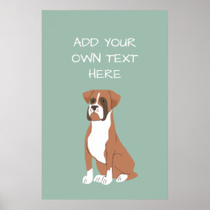 Boxer Personalisierter Hundename Poster