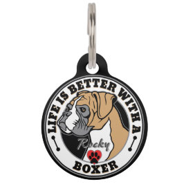 Boxer Personalisiertes Leben besser mit einem Boxe Tiernamensmarke