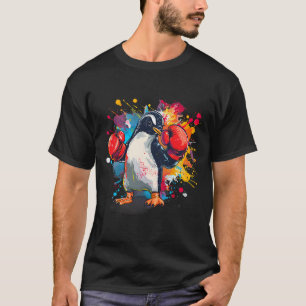 Boxer Pinguin mit Boxhandschuhen Kickboxen Lustig T-Shirt