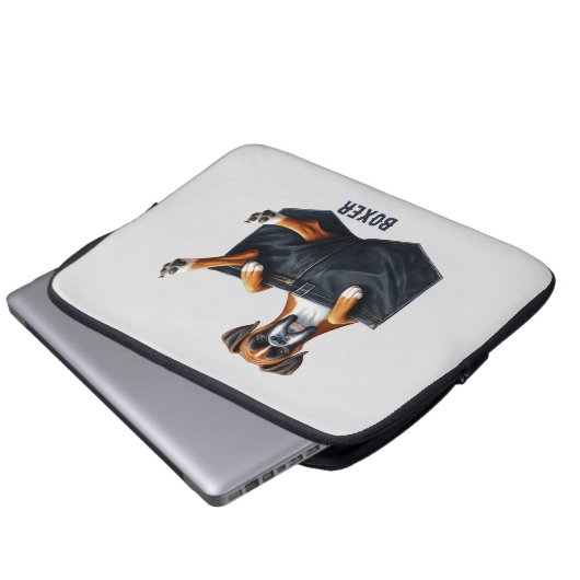 Boxer Pocket Dog Laptopschutzhülle (Vorne Knopf)