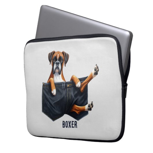 Boxer Pocket Dog Laptopschutzhülle (Vorderseite Links)