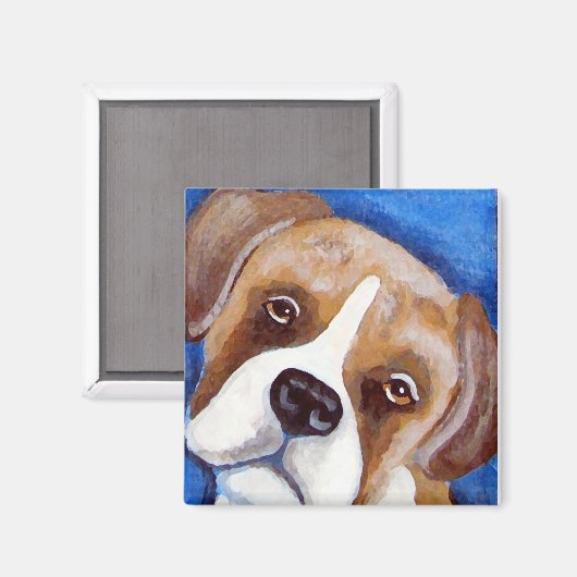 Boxer Portrait Magnet (Vorderseite/Rückseite)