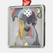 Boxer Portrait Ornament Aus Metall (Links)