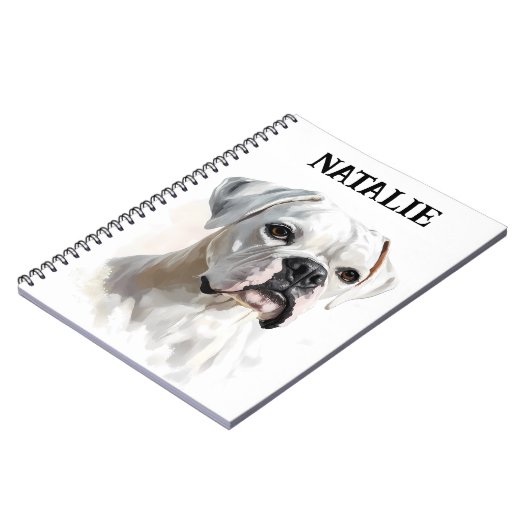 Boxer Portrait Personalisiert Notizblock (Linke Seite)