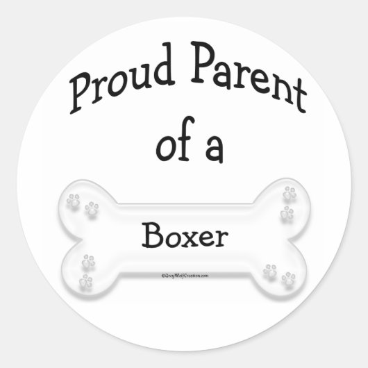 Boxer Proud Parent Sticker (Vorderseite)