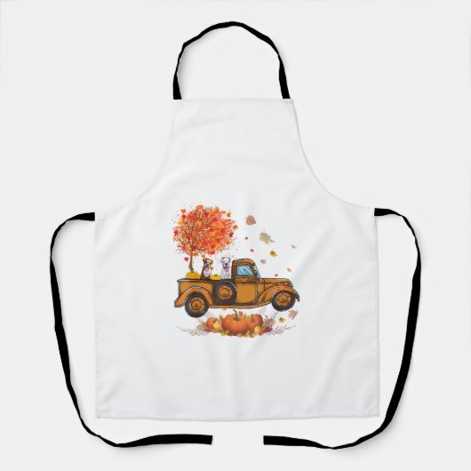 Boxer Pumpkins Lkw Herbstleaf Fall Erntedank Schürze (Vorderseite)