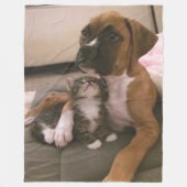 BOXER PUPPY and KITTEN Fleecedecke (Vorderseite)