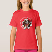 Boxer Puppy Christmas Heart Scarf Graphic T-Shirt (Vorderseite)