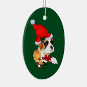 Boxer Puppy Christmas Keramikornament (Rechts)