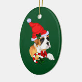 Boxer Puppy Christmas Keramikornament (Links)