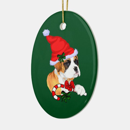 Boxer Puppy Christmas Keramikornament (Links)