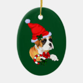 Boxer Puppy Christmas Keramikornament (Vorne)