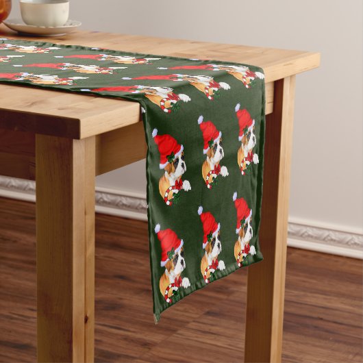 Boxer Puppy Christmas Kurzer Tischläufer (Beispiel)