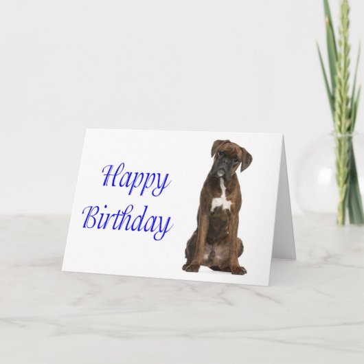 Boxer Puppy Dog Happy Birthday Card - Verse Karte (Vorderseite)