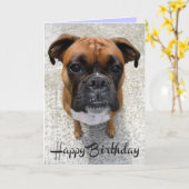 Boxer Puppy Dog Happy Birthday Card - Verse Karte (Gelbe Blume)