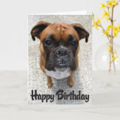 Boxer Puppy Dog Happy Birthday Card - Verse Karte (Gelbe Blume)