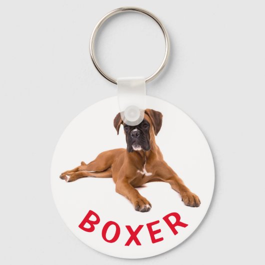 Boxer Puppy Dog Red Love Keychain Schlüsselanhänger (Vorderseite)