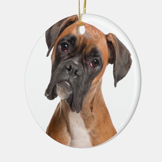 Boxer Puppy Keramikornament (Links)