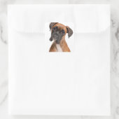 Boxer Puppy Quadratischer Aufkleber (Tasche)