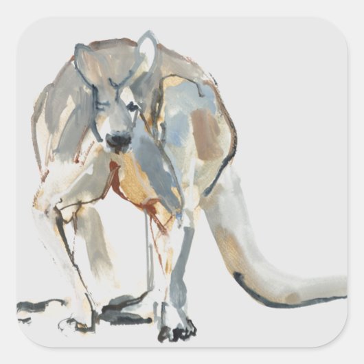 Boxer Quadratischer Aufkleber (Vorderseite)