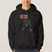 Boxer Rabbit with Sign Boo Halloween Statement Hoodie (Vorderseite)