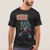Boxer Rabbit with Sign Boo Halloween Statement T-Shirt (Vorderseite)