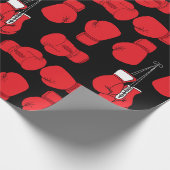 Boxer Red Boxing Gloves Gemustert Geschenkpapier (Ecke)