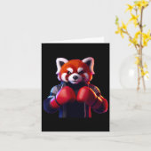 Boxer Red Panda Boxer Kickboxer Mixed Martial Arts Karte (Gelbe Blume)