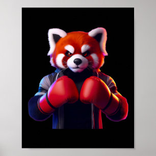 Boxer Red Panda Boxer Kickboxer Mixed Martial Arts Poster