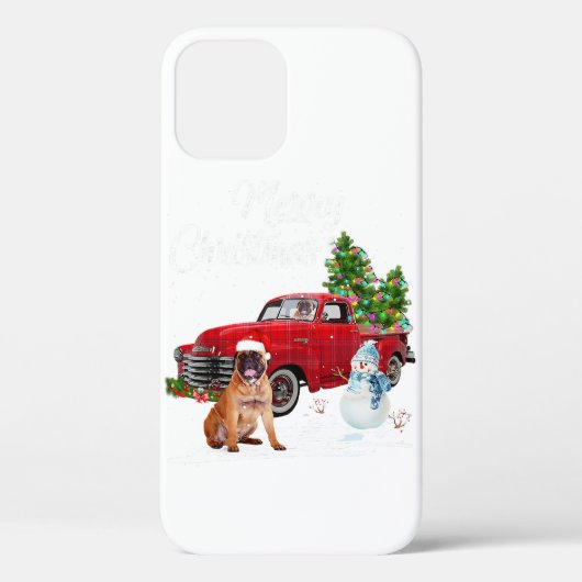 Boxer Red Truck Frohe Weihnachten Snowman Dog Love Case-Mate iPhone Hülle (Rückseite)