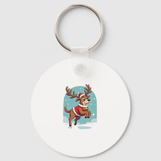 Boxer Reindeer Dash Schlüsselanhänger (Vorderseite)