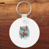 Boxer Reindeer Dash Schlüsselanhänger (Vorderseite)