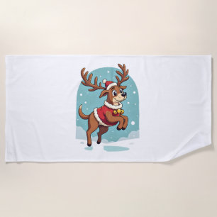 Boxer Reindeer Dash Strandtuch