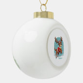 Boxer-Rentier-Dash Keramik Kugel-Ornament (Links)