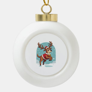 Boxer-Rentier-Dash Keramik Kugel-Ornament