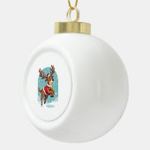 Boxer-Rentier-Dash Keramik Kugel-Ornament (Rechts)