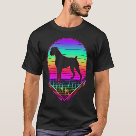 Boxer Retro Vintag 80er Dog T-Shirt (Vorderseite)