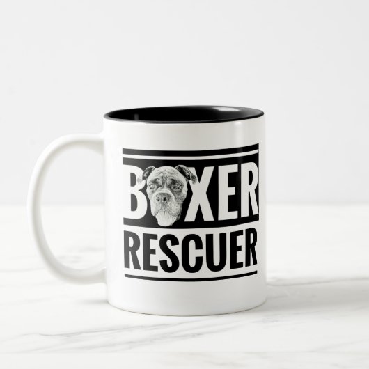 Boxer-Retter Zweifarbige Tasse (Links)