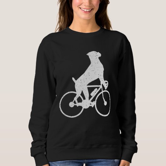 Boxer riding a bicycle boxer dog  autumn sweatshirt (Vorderseite)