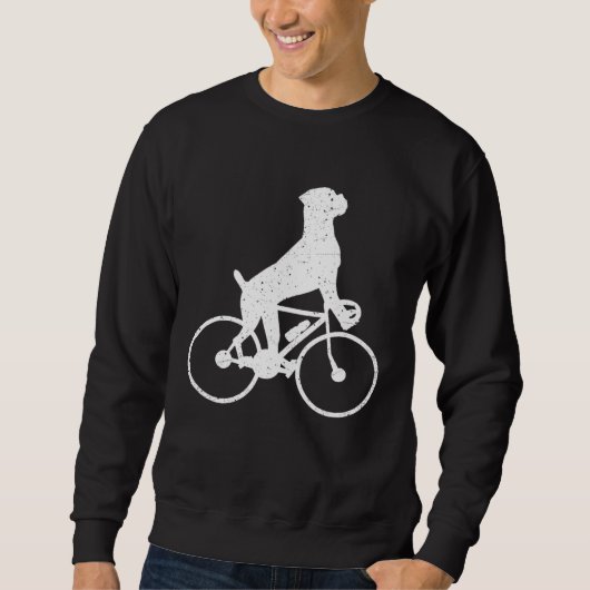 Boxer riding a bicycle boxer dog  autumn sweatshirt (Vorderseite)