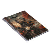 Boxer Riding Motorrad Halloween Beängstigend Notizblock (Rechte Seite)